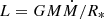 Mathematical equation: $ L=GM\dot M/R_* $