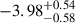 $ -3.98^{+0.54}_{-0.58} $