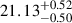 $ 21.13^{+0.52}_{-0.50} $
