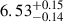 $ 6.53^{+0.15}_{-0.14} $