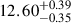 $ 12.60^{+0.39}_{-0.35} $