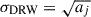 Mathematical equation: $ \sigma_{\mathrm{DRW}}=\sqrt{a_j} $
