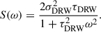 Mathematical equation: $$ \begin{aligned} S(\omega )= \frac{2\sigma _{\rm DRW}^2 \tau _{\rm DRW}}{1+\tau _{\rm DRW}^2 \omega ^2}. \end{aligned} $$
