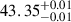 $ 43.35^{+0.01}_{-0.01} $