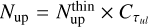Mathematical equation: ${N_{{\rm{up}}}} = N_{{\rm{up}}}^{{\rm{thin}}} \times {C_{{\tau _{ul}}}}$