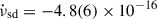 Mathematical equation: $ \dot{\nu}_{\mathrm{sd}}=-4.8(6)\times 10^{-16} $