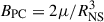 Mathematical equation: $ B_{\mathrm{PC}}= 2 \mu/R_{\mathrm{NS}}^{3} $
