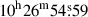 $ 10^{\mathrm{h}}26^{\mathrm{m}}54{{\overset{\text{s}}{.}}}59 $