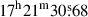 $ 17^{\mathrm{h}}21^{\mathrm{m}}30{{\overset{\text{s}}{.}}}68 $