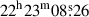 $ 22^{\mathrm{h}}23^{\mathrm{m}}08{{\overset{\text{s}}{.}}}26 $