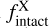 Mathematical equation: $f_{\mathrm{intact}}^\mathrm{X}$