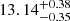 $ 13.14^{+0.38}_{-0.35} $