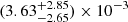 $ (3.63^{+2.85}_{-2.65})\times10^{-3} $