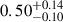 $ 0.50^{+0.14}_{-0.10} $