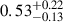 $ 0.53^{+0.22}_{-0.13} $