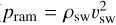 Mathematical equation: ${p_{{\rm{ram}}}} = {\rho _{{\rm{sw}}}}\upsilon _{{\rm{sw}}}^2$
