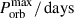 $ P_{\mathrm{orb}}^{\mathrm{max}}/\mathrm{\,days} $