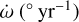 $\dot{\omega}$ ($^{\circ}$\,yr$^{-1}$)