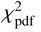 Mathematical equation: $\chi _{{\rm{pdf}}}^2$