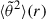Mathematical equation: $ {\langle \tilde\theta^2 \rangle}(r) $