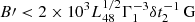 Mathematical equation: $ B\prime < 2\times 10^3 L_{48}^{1/2} \Gamma_1^{-3} \delta t_2^{-1} \mathrm{\, G} $