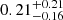$ 0.21^{+0.21}_{-0.16} $