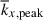 Mathematical equation: $ \overline{k}_{x,\mathrm{peak}} $