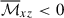 Mathematical equation: $ \overline{\mathcal{M}}_{xz} < 0 $