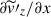 Mathematical equation: $ \partial \widetilde{v}\prime_z /\partial x $