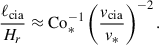 Mathematical equation: $$ \begin{aligned} \frac{\ell _{\rm cia}}{H_r} \approx \mathrm{Co} _*^{-1} \left( \frac{v_{\rm cia}}{v_*}\right)^{-2}. \end{aligned} $$