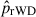 Mathematical equation: $ \hat{p}_\mathrm{{rWD}} $
