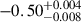 $ -0.50^{+0.004}_{-0.008} $