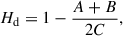 Mathematical equation: $$ \begin{aligned} H_{\rm d} = 1 - \frac{A+B}{2C}, \end{aligned} $$