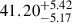 $ 41.20^{+5.42}_{-5.17} $