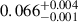 $ 0.066^{+0.004}_{-0.001} $