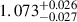 $ 1.073^{+0.026}_{-0.027} $