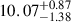 $ 10.07^{+0.87}_{-1.38} $