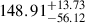 $ 148.91^{+13.73}_{-56.12} $