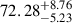 $ 72.28^{+8.76}_{-5.23} $