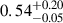 $ 0.54^{+0.20}_{-0.05} $