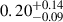 $ 0.20^{+0.14}_{-0.09} $