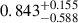 $ 0.843^{+0.155}_{-0.588} $