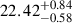 $ 22.42^{+0.84}_{-0.58} $
