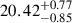 $ 20.42^{+0.77}_{-0.85} $