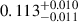 $ 0.113^{+0.010}_{-0.011} $