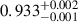 $ 0.933^{+0.002}_{-0.001} $