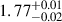 $ 1.77^{+0.01}_{-0.02} $