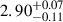 $ 2.90^{+0.07}_{-0.11} $