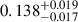 $ 0.138^{+0.019}_{-0.017} $