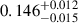 $ 0.146^{+0.012}_{-0.015} $